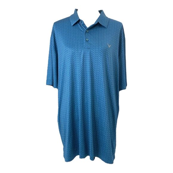 Men’s XL Polo Shirt Callaway Opti-Dri Green Short Sleeve Athletic Golf Bag Print - Picture 1 of 13